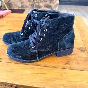 Sam Edelman black suede lace up boots